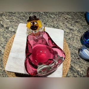 Art Glass Clown Ashtray/Candy/key/Trinket Dish